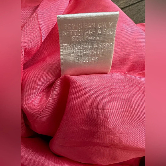 NWT Badgley Mischka Halter flowy chiffon dress with shirred bust Coral Size 10 - Picture 5 of 11